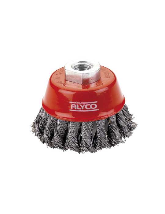 Cepillo taza trenzado gris 75 mm ALYCO