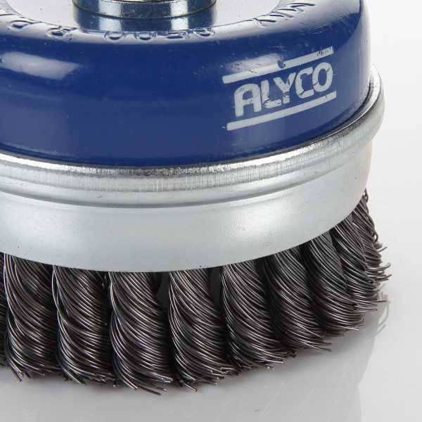 Cepillo taza trenzado 100 mm ALYCO