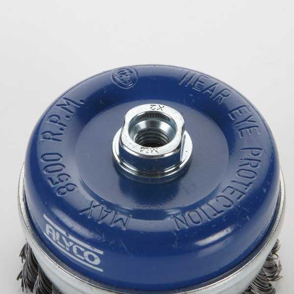 Cepillo taza trenzado 125 mm ALYCO