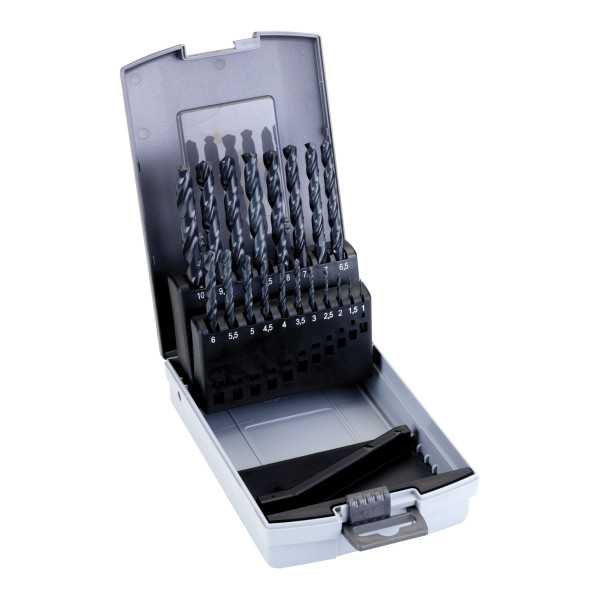 Juego 19 brocas HSS 1-10 mm en estuche plástico ALYCO