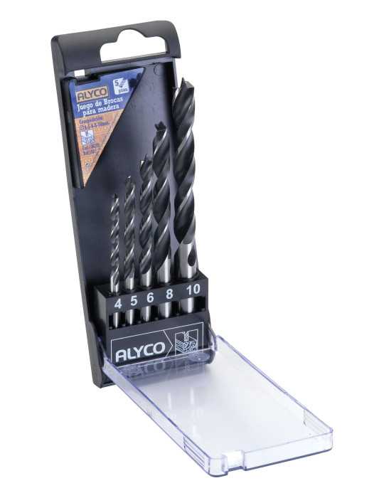 Juego 5 brocas espirales para madera y plástico ALYCO