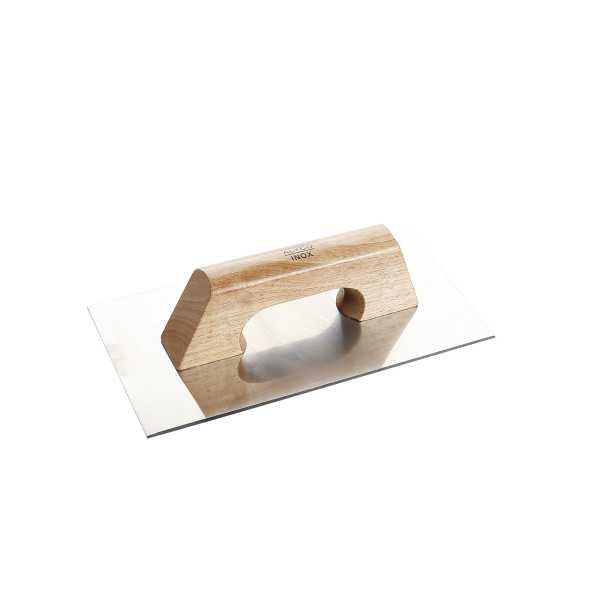 Llana rectangular inoxidable afilada mango madera 300 x 150 mm ALYCO