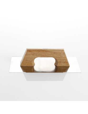 Llana rectangular inoxidable afilada mango madera 300 x 150 mm ALYCO 2