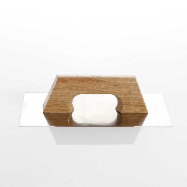 Llana rectangular inoxidable afilada mango madera 300 x 150 mm ALYCO