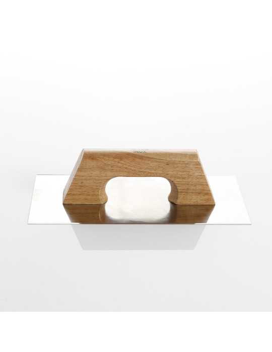 Llana rectangular inoxidable afilada mango madera 300 x 150 mm ALYCO