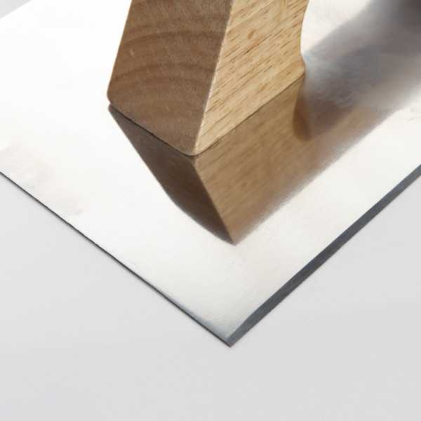Llana rectangular inoxidable afilada mango madera 300 x 150 mm ALYCO