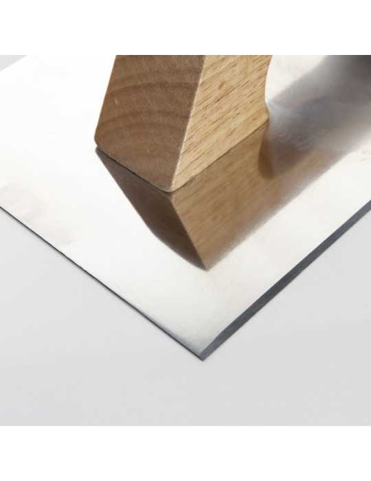 Llana rectangular inoxidable afilada mango madera 300 x 150 mm ALYCO