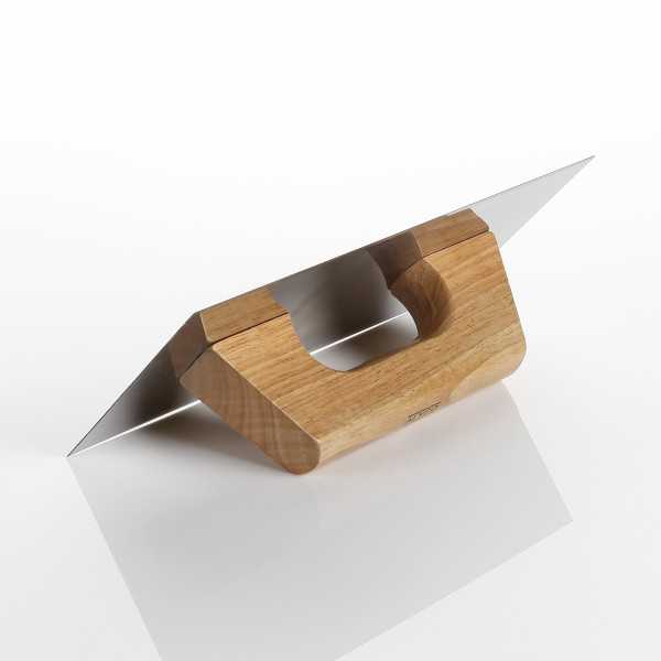 Llana rectangular inoxidable afilada mango madera 300 x 150 mm ALYCO