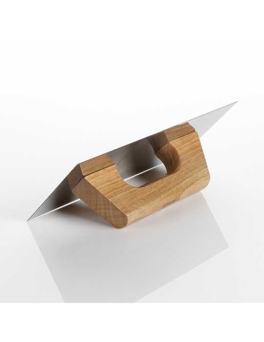 Llana rectangular inoxidable afilada mango madera 300 x 150 mm ALYCO