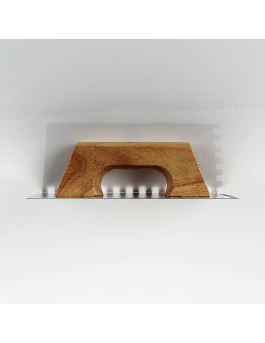 Llana dentada inoxidable mango madera 280 x 120 mm 6 x 6 ALYCO