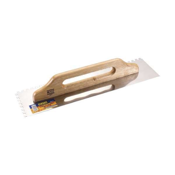 Llana yesero dentada inoxidable mango madera 500 x 130 mm ALYCO