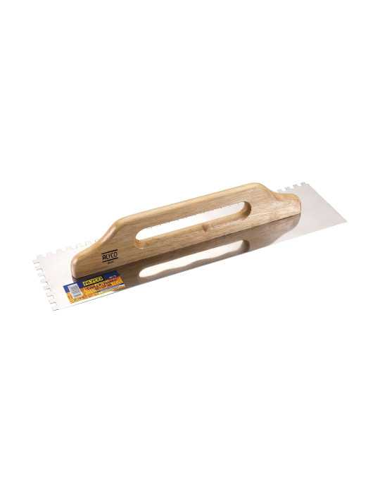 Llana yesero dentada inoxidable mango madera 500 x 130 mm ALYCO