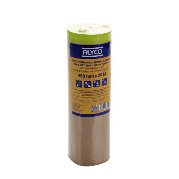 Papel de protección con cinta adhesiva 450 mm x 20 m ALYCO