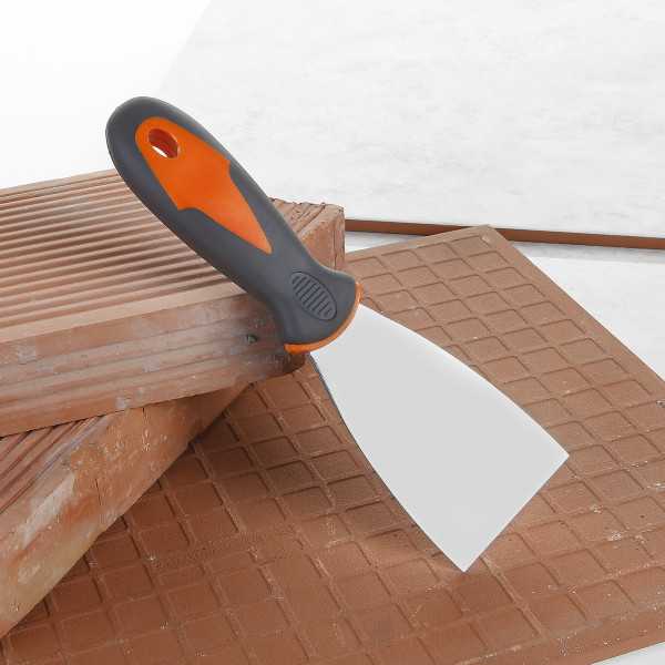 Espátula flexible de acero al carbono 40 mm mango bimaterial ALYCO ORANGE