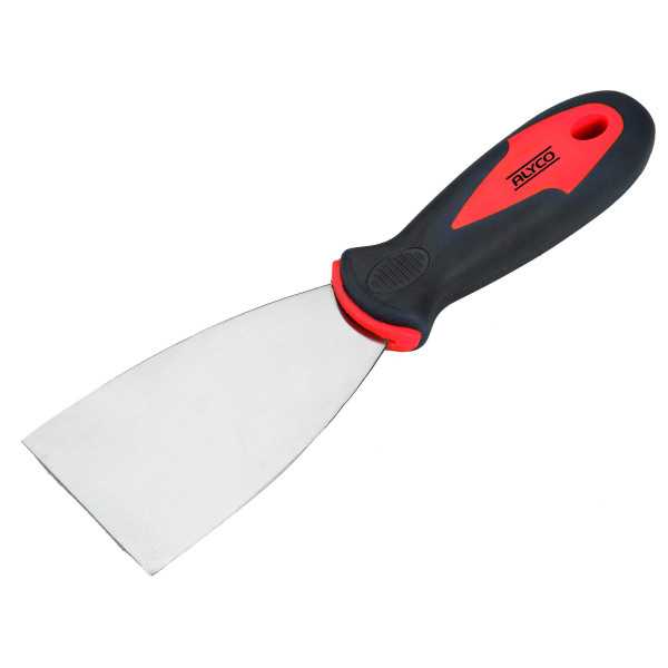 Espátula flexible de acero al carbono 80 mm mango bimaterial ALYCO ORANGE