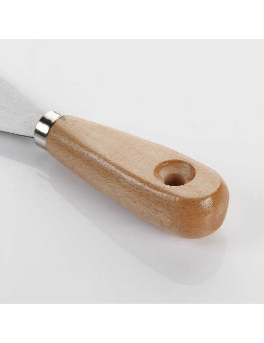 Espátula flexible de acero al carbono 50 mm mango madera ALYCO