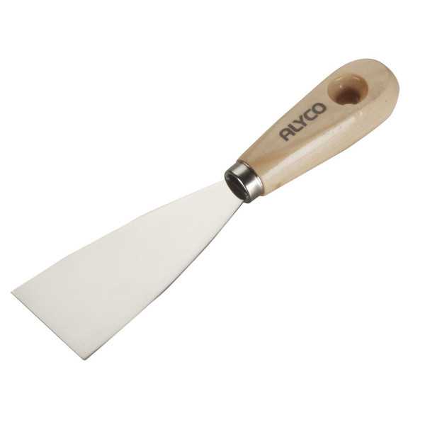 Espátula flexible de acero al carbono 60 mm mango madera ALYCO