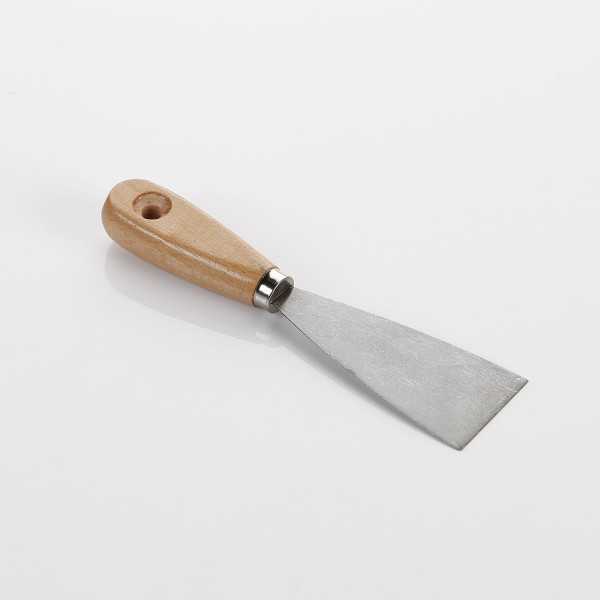 Espátula flexible de acero al carbono 100 mm mango madera ALYCO