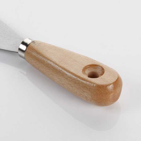 Espátula flexible de acero al carbono 120 mm mango madera ALYCO