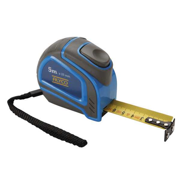 Flexómetro metálico magnético 5 m métrica/pulgadas cuerpo bimaterial ALYCO