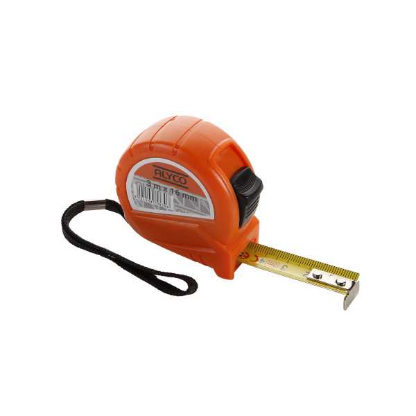 Flexómetro metálico 3 m cuerpo bimaterial ALYCO ORANGE
