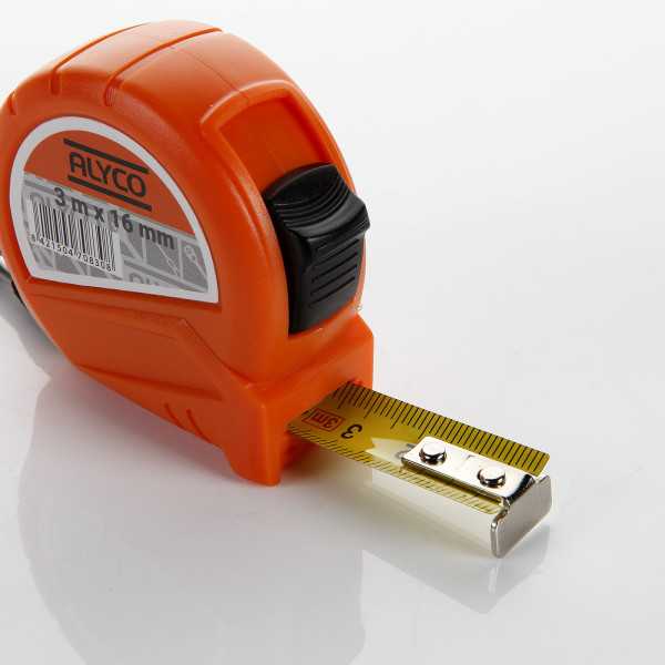 Flexómetro metálico 3 m cuerpo bimaterial ALYCO ORANGE