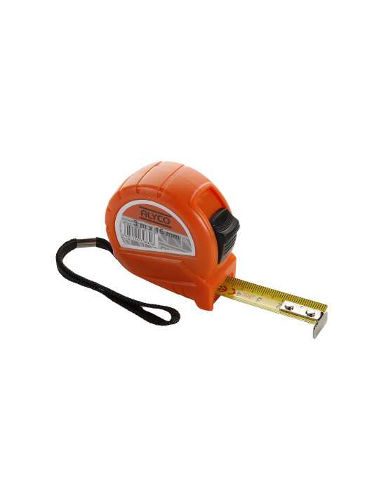 Flexómetro metálico 5 m cuerpo bimaterial ALYCO ORANGE