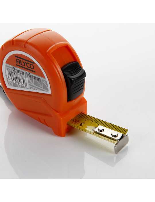 Flexómetro metálico 5 m cuerpo bimaterial ALYCO ORANGE
