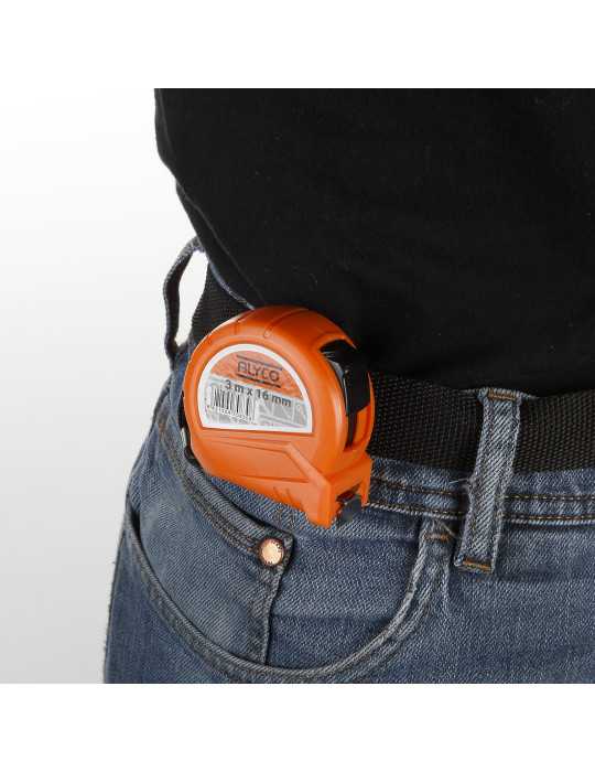 Flexómetro metálico 8 m cuerpo bimaterial ALYCO ORANGE