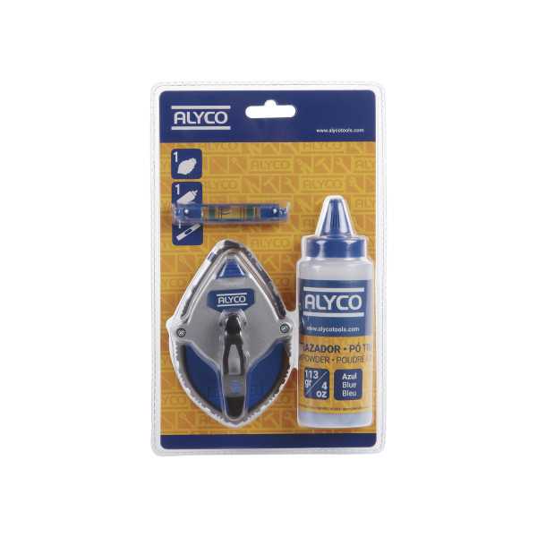 Kit tiralíneas trazador 30 m con polvo y mininivel ALYCO
