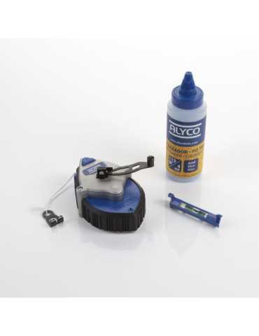 Kit tiralíneas trazador 30 m con polvo y mininivel ALYCO 2