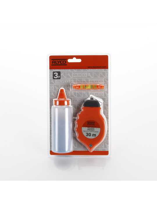 Kit tiralíneas trazador con polvo y mininivel ALYCO ORANGE