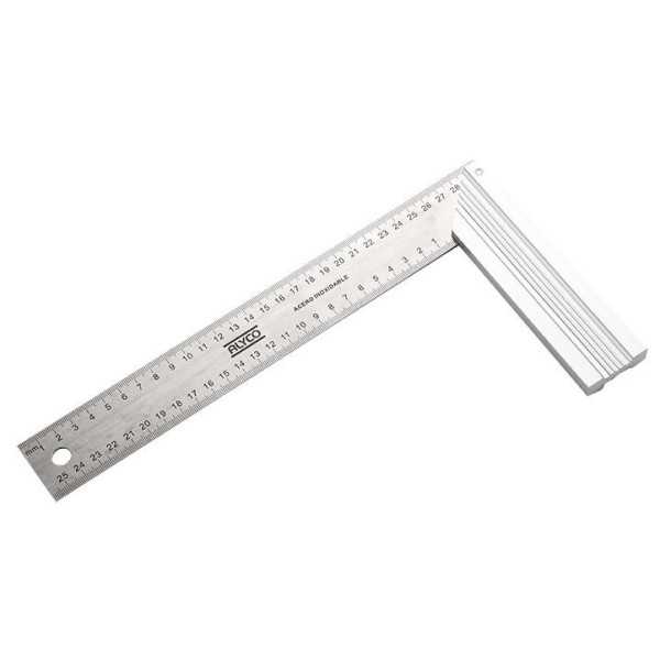 Escuadra de acero inoxidable con mango de aluminio 250 x 130 mm ALYCO