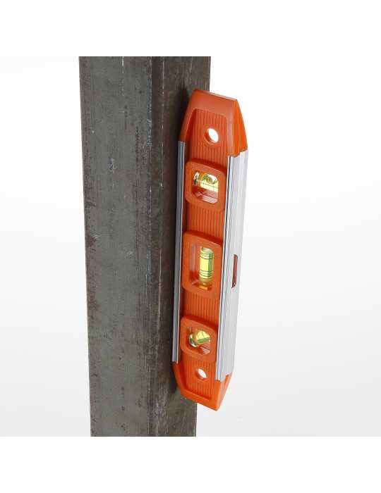 Nivel torpedo magnético 235 mm 3 fiolas ALYCO ORANGE
