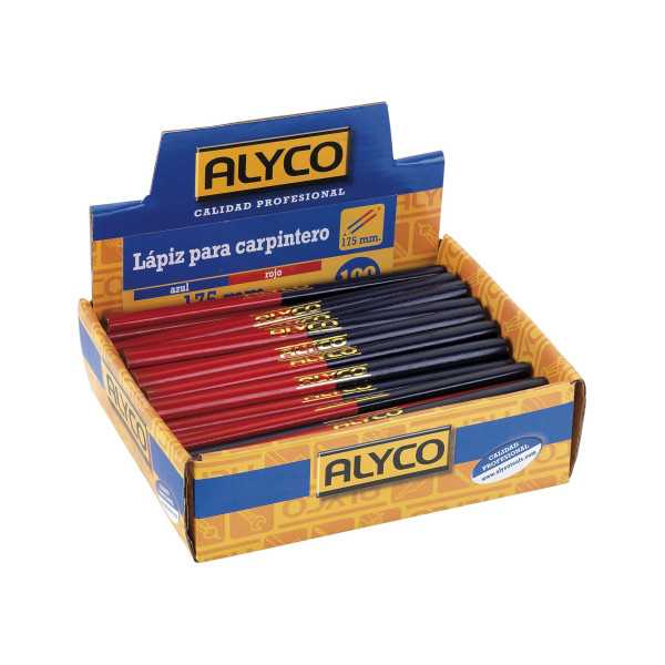 Lápiz de carpintero azul y rojo 175 mm ALYCO