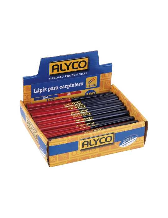 Lápiz de carpintero azul y rojo 175 mm ALYCO
