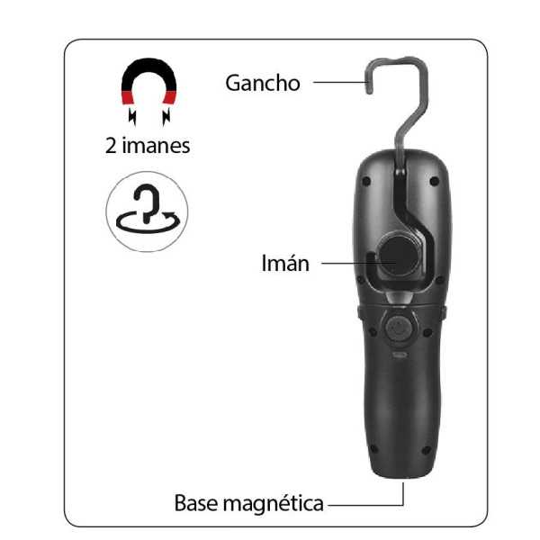Linterna recargable 3W COB IP20 ALYCO