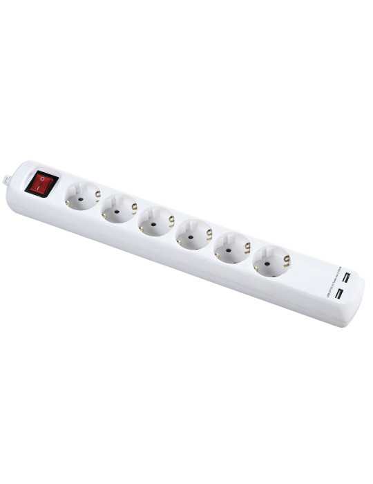 Base múltiple con interruptor 3 enchufes + 2 USB cable 1,4 m ALYCO