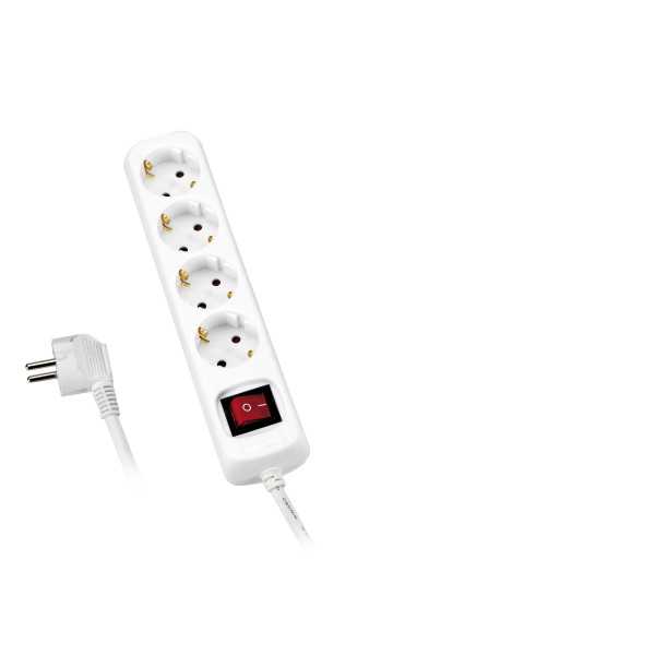 Base múltiple con interruptor 4 enchufes cable 3 m ALYCO