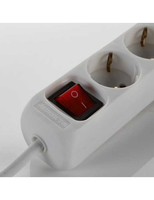 Base múltiple con interruptor 5 enchufes cable 3 m ALYCO
