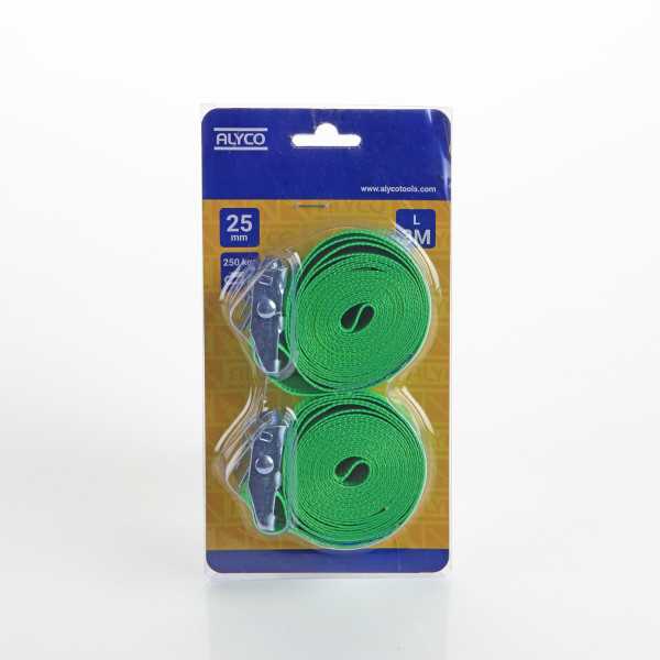 Set de 2 cintas de amarre con hebilla 25 mm x 3 m ALYCO