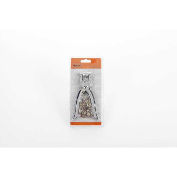 Juego remachadora de ojetes con sacabocados y ojetes ALYCO ORANGE