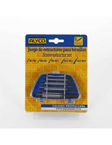 Juego de extractores para tornillos en caja de plástico ALYCO 2