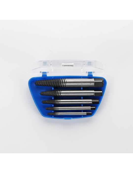 Juego de extractores para tornillos en caja de plástico ALYCO
