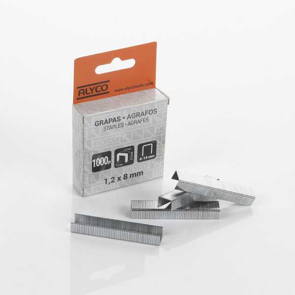 Caja 1000 grapas tipo U para grapadora ALYCO ORANGE